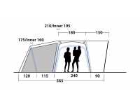 Technical Illustration of Outwell Hartsdale 6 Prime AIR Tent