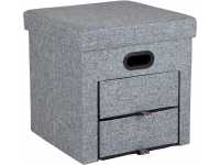 Bo-Camp Grey Holborn Ottoman