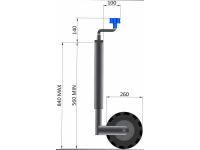 48mm Pneumatic jockey wheel specifications