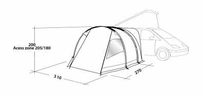 Technical Illustration of Easy Camp Motor Tour Shamrock Awning