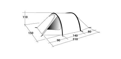 Technical Illustration of Outwell Earth 2 Poled Tent