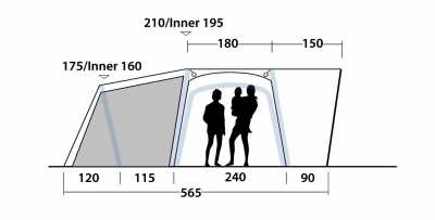 Technical Illustration of Outwell Hartsdale 4 Prime AIR Tent