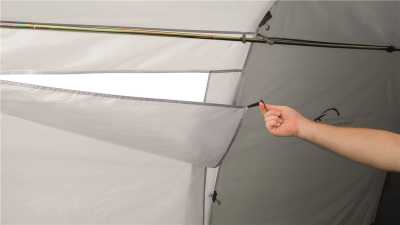 Easy Camp Motor Tour Wimberly Awning features toggle-up curtains over the windows