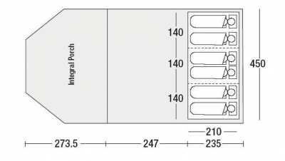 Super Epic 6 Berth Family Tent Flooplan