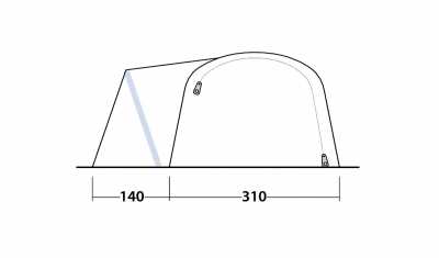 Technical Illustration of Outwell Hartsdale 4 Prime AIR Tent