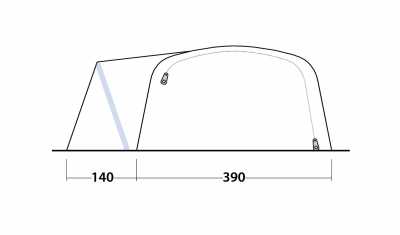 Technical Illustration of Outwell Hartsdale 6 Prime AIR Tent