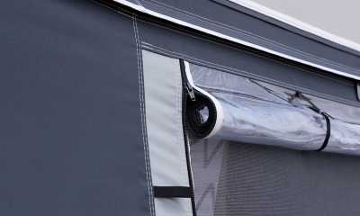 Mosquito net window with zipped external cover in Ventura Pacific Full caravan Awning