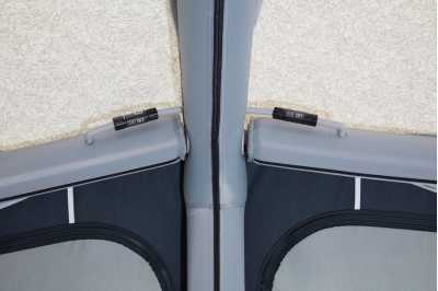 The IsaAir system - air beams connected via valves with on/off switch in the roof of Isabella Air Cirrus North 400